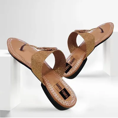 Peach Pink Metallic Comfortable and Stylish Flats Fashion Sandals Slip On