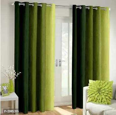 Multicoloured Polyester Door Curtain Set Of 2