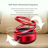 Plastic Solar Dashboard Idol Ring Fragrance Auto Pearl-Air Freshener Oil for Car Solar Double Ring Auto Rotate Car Perfume for Car Interior Decoration (Red)-thumb3