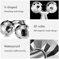 Body Massager/ 3D Manual Roller Massager/ 360 Rotate Roller Face Body Massager/Skin Lifting/Wrinkle Remover and Facial Massage/Relaxation and Skin Tightening Tool/UniSex (Silver)-thumb1