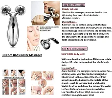 Body Massager/ 3D Manual Roller Massager/ 360 Rotate Roller Face Body Massager/Skin Lifting/Wrinkle Remover and Facial Massage/Relaxation and Skin Tightening Tool/UniSex (Silver)-thumb3