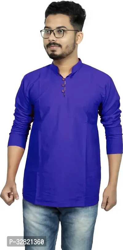 Stylish Cotton Stitched Short Kurta for Men-thumb0