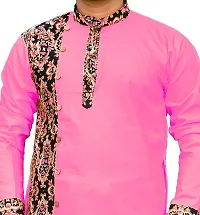 Rainbow Cloths Men Printed Straight Kurta Orange-thumb1