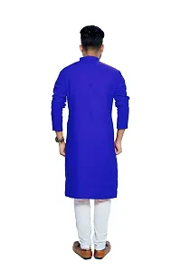 Rainbow Cloths Men Printed Straight Kurta Blue-thumb1