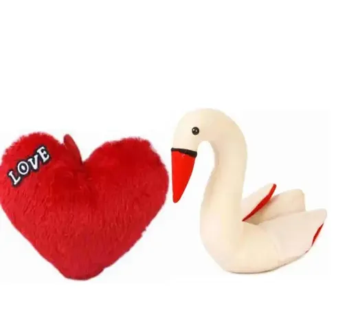 Adorable Cotton Heart And Duck Soft Toys For Kids Pack Of 2