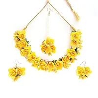 Maheev Yellow Flowers Jewellery Set For Haldi-thumb2