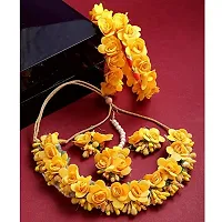 Maheev Yellow Flowers Jewellery Set For Haldi-thumb3