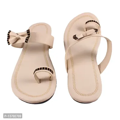 Gunjan Collection Off White Striped Fashion Flats Sandal For Women-thumb3