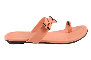 Gunjan Collection Pink Striped Fashion Flats Sandal For Women-thumb1