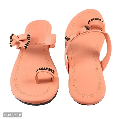 Gunjan Collection Pink Striped Fashion Flats Sandal For Women-thumb4