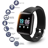 Smart Watch for Mens, Bluetooth 1.3 Smart Watch LED with Daily Activity Tracker, Heart Rate Sensor, for All Boys and Girls Wristband - Black-thumb1