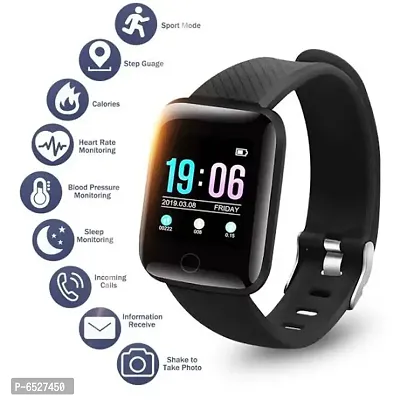 Smart Watch for Mens, Bluetooth 1.3 Smart Watch LED with Daily Activity Tracker, Heart Rate Sensor, for All Boys and Girls Wristband - Black-thumb2