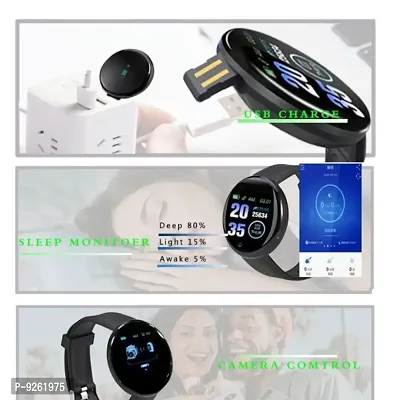 Activity Tracker, Heart Rate Sensor, for All Boys  Girls Wristband - Black-thumb3