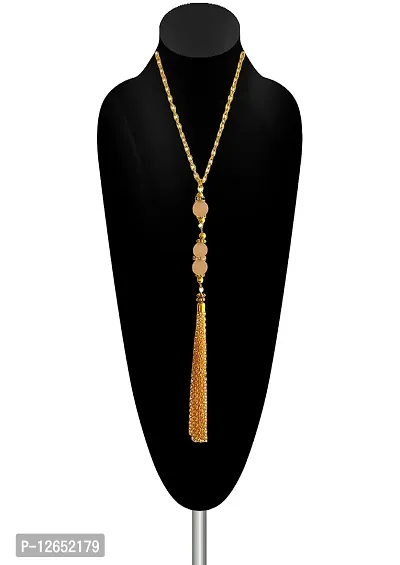 A2S2 Crystal Bead Sweater Long Chain Pendant Necklace for Women Fashion Light Brown/Gold Color Tassel Pendant Long Necklace Statement Neck Jewelry.(Light Brown) (Light Brown)-thumb3