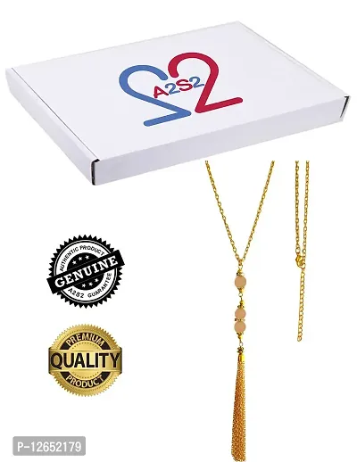 A2S2 Crystal Bead Sweater Long Chain Pendant Necklace for Women Fashion Light Brown/Gold Color Tassel Pendant Long Necklace Statement Neck Jewelry.(Light Brown) (Light Brown)-thumb4