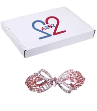 A2S2 Hair Clip, Bow  Heart Designs Crystal Rhinestones Beautiful Clip Hair Jewelry for Women (Brown/Coffee Colour)-thumb1