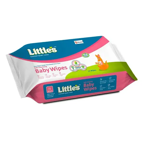 Littles Soft Cleansing Baby Wipes with Aloe Vera, Jojoba Oil and Vitamin E -80 wipes (Pack of )