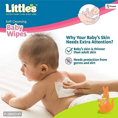 Little's Soft Cleansing Baby Wipes with Aloe Vera, Jojoba Oil and Vitamin E (72 wipes) - Pack of 1-thumb3