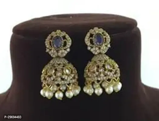 Beautiful Golden Alloy  Jhumkas Earrings For Women-thumb0