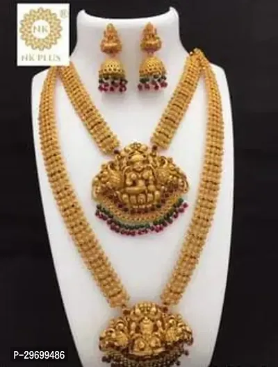 Stylish Golden Brass  Jewellery Set For Women