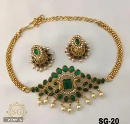 Designer Golden Alloy Jewellery Set For Women-thumb0