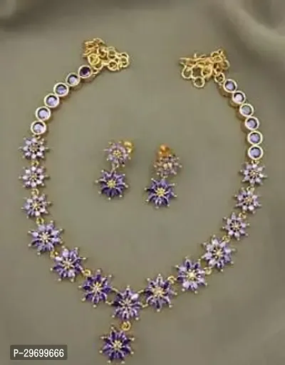 Designer Purple Alloy Jewellery Set For Women