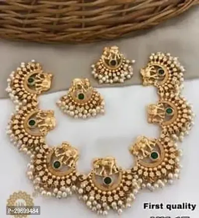 Stylish Golden Brass  Jewellery Set For Women-thumb0