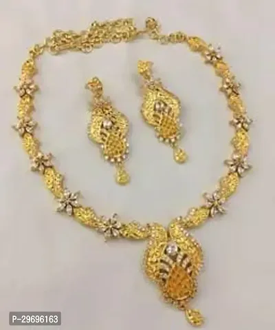 Stylish Golden Alloy Jewellery Set For Women-thumb0