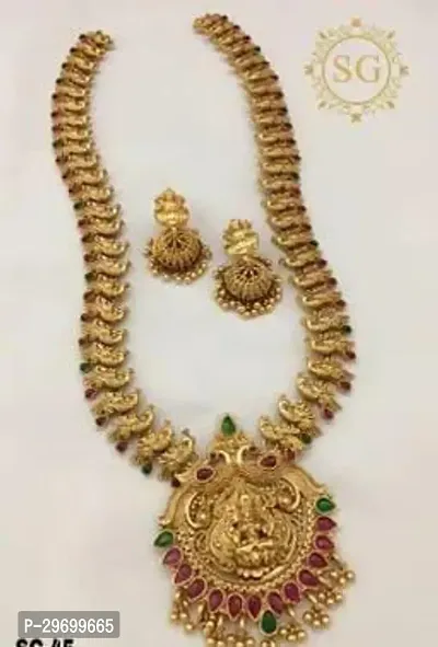 Designer Golden Alloy Jewellery Set For Women-thumb0