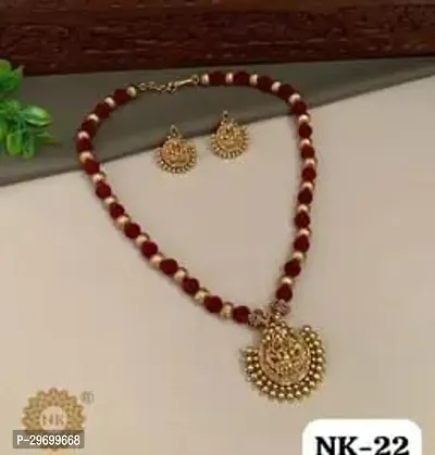 Designer Maroon Alloy Jewellery Set For Women