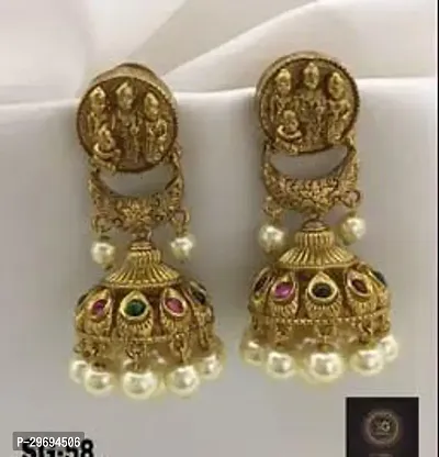 Beautiful Golden Alloy  Jhumkas Earrings For Women-thumb0