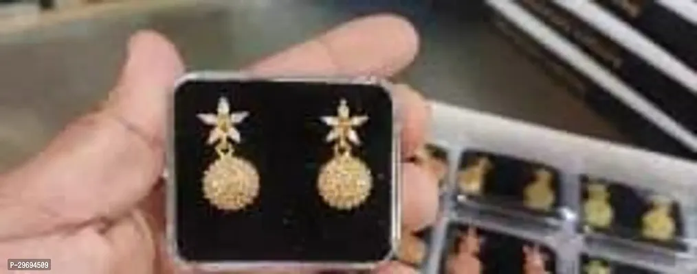 Beautiful Golden Alloy  Drop Earrings Earrings For Women-thumb0