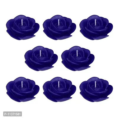 Shraddha Creation Paraffin wax Decorative Candle, Pack of 8, Floral-thumb0