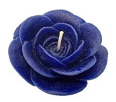 Shraddha Creation Floating Rose Decorative Smokeless Candle, Blue Color with Floral Sigma Fragrance (Set of 4)-thumb1