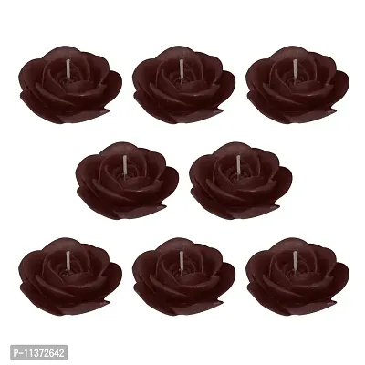 Shraddha Creation Paraffin wax Floating Candle, Pack of 8, Chocolate