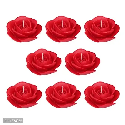 Shraddha Creation Paraffin wax Decorative Candle, Pack of 8, Rose-thumb0