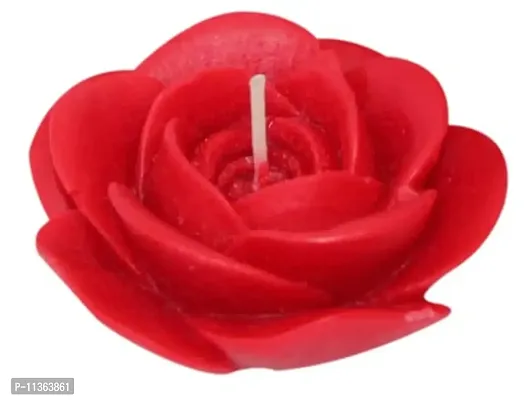 Shraddha Creation Floating Rose Decorative Smokeless Candle, Red Color with Rose Fragrance (Set of 4)-thumb2