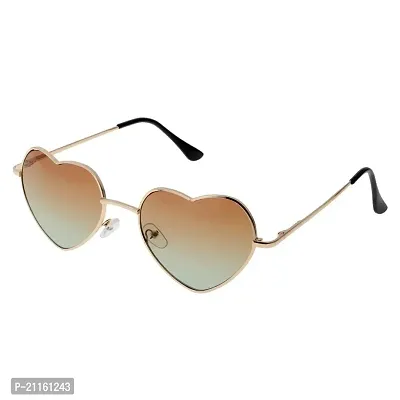 Buy myaddiction Gold Rim Love Heart Shape Outdoor Sunglasses