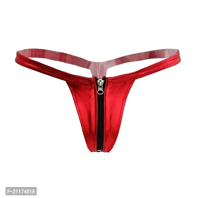 Buy myaddiction y Women Leather Zipper Open Front Thong Underwear