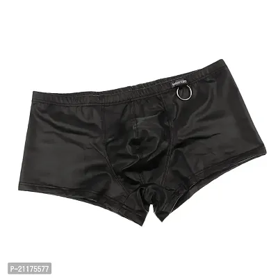 Leather Shorts : Men Trousers Black