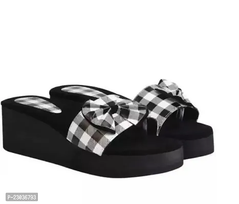 Elegant Black And Grey Mix Colour Women Medium Sandals Pack Of 1 For Women
