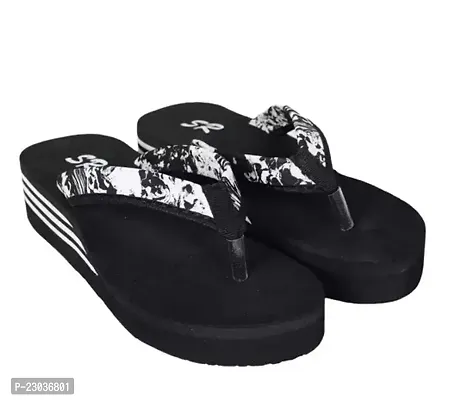Elegant Black And White Mix Women Medium Sandals Pack Of 1 For Women-thumb0