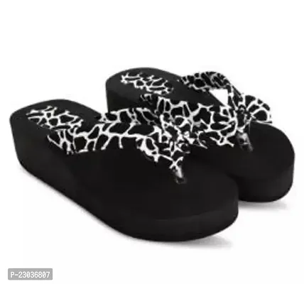 Elegant Black And White Mix Women Medium Sandals Pack Of 1 For Women