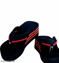 Elegant Black And Red Gold And White Patta Women Medium Sandals Pack Of 2 For Women-thumb1