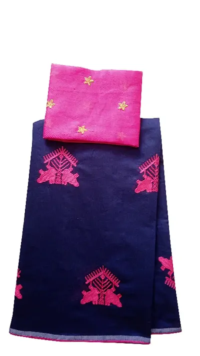 Elegant Chanderi Silk Saree with Blouse piece 