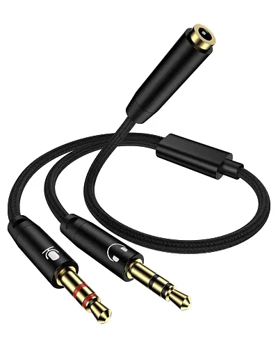 3.5mm Headphone Audio Splitter 1 Female to 2 Male TRS Y 3.5mm Splitter Cable Gold-Plated Stereo Jack for PC Smartphone MP4 Earphone Mp3 Speaker