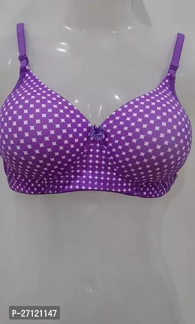 Stylish Purple Silk Printed Bras For Women-thumb0