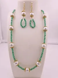 Green Pearl Jewellery Set For Women and Girls-thumb1