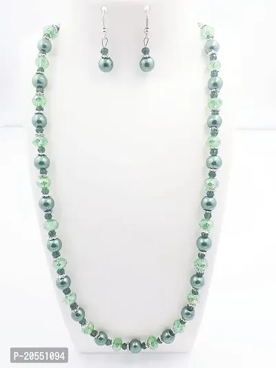 Sreevee Handmade Green Pearl Jewellery Set For Women-thumb2
