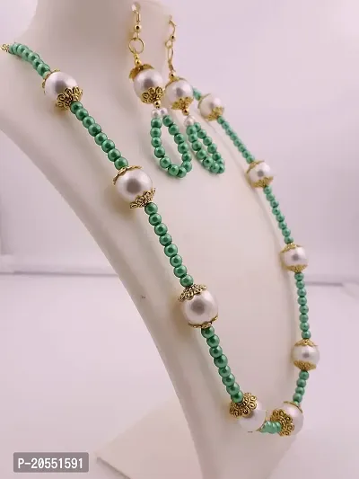 Green Pearl Jewellery Set For Women and Girls-thumb5